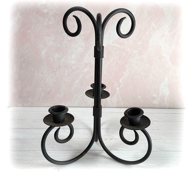 Retired PartyLite ''Revere Candelabra''  Item #P7356 Three Lite Taper Scrolled Arm
