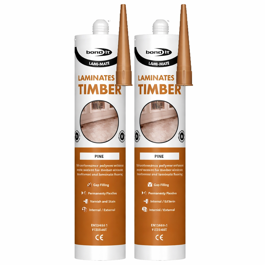 Lami Mate Flexible Sealant | Floorboard Gap Filler | Pine | Bond It | Pack of 2