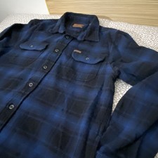 Orvis Men  s L Long Sleeve Flannel Shirt Heavy Weight Cotton Night Watch Blue