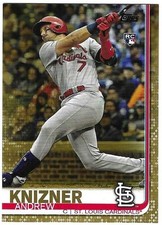 Andrew Knizner 2019 TOPPS UPDATE SERIES GOLD BORDER ROOKIE CARD #US182 Cardinals. rookie card picture