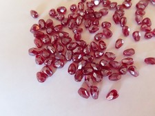 600 Czech. Vintage Glass Teardrop beads 7x5mm Lt. Garnet shimmer