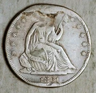 1861-O SEATED LIBERTY HALF DOLLAR CSA DIE CRACK