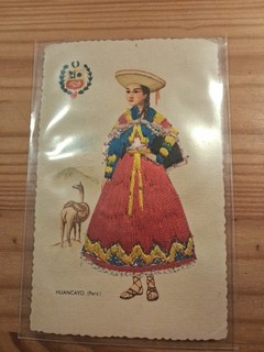 CPA CARTE BRODEE HUANCAYO PERU