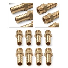 8pcs G1/4 Male Thread 10mm Dia Brass Barb Type Hose Tubing Fittings Connectors