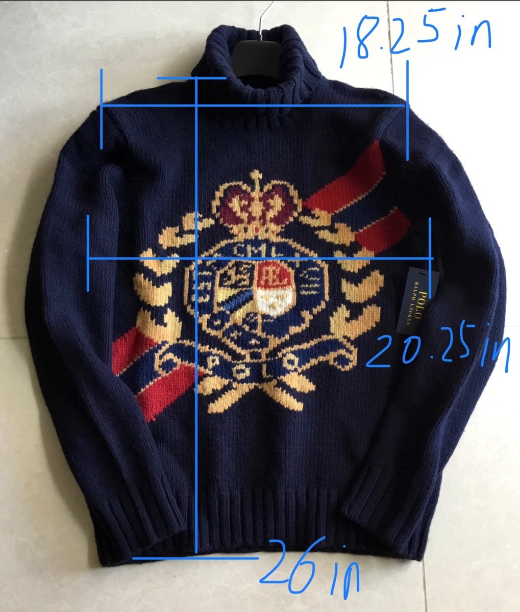 Polo Ralph Lauren Crest Crown Turtleneck Sweater 1992 Stadium P