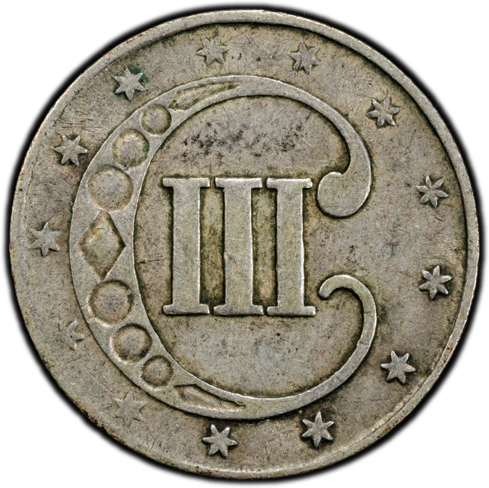 1853 Three Cent Silver ~ Graded PCGS AU50 - Image 3 of 4