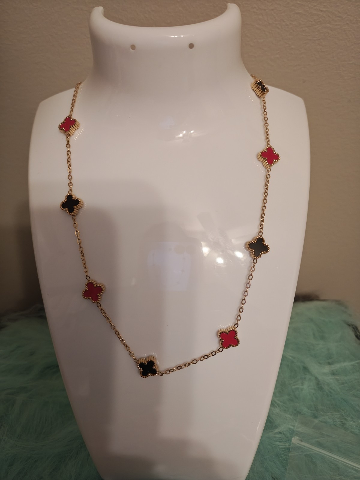 Stainless steel clover charm necklace for women-image