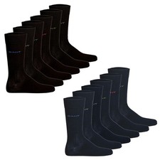 Gant Men's Socks, 6-Pack - Soft Cotton Socks, Stockings, Logo, Solid Color