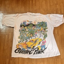 Vintage 90s Central Park New York NYC Graphic T-Shirt Mario Com XL Single Stitch