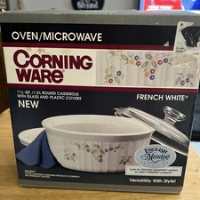 Vtg Corning Ware Casserole Dish 1.5 Liter Glass Lid English Meadow RARE ~~NEW~~