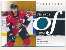 ERIK KARLSSON 2021-22 ARTIFACTS THREADS OF TIME #TT-EK JERSEY PATCH MINT A