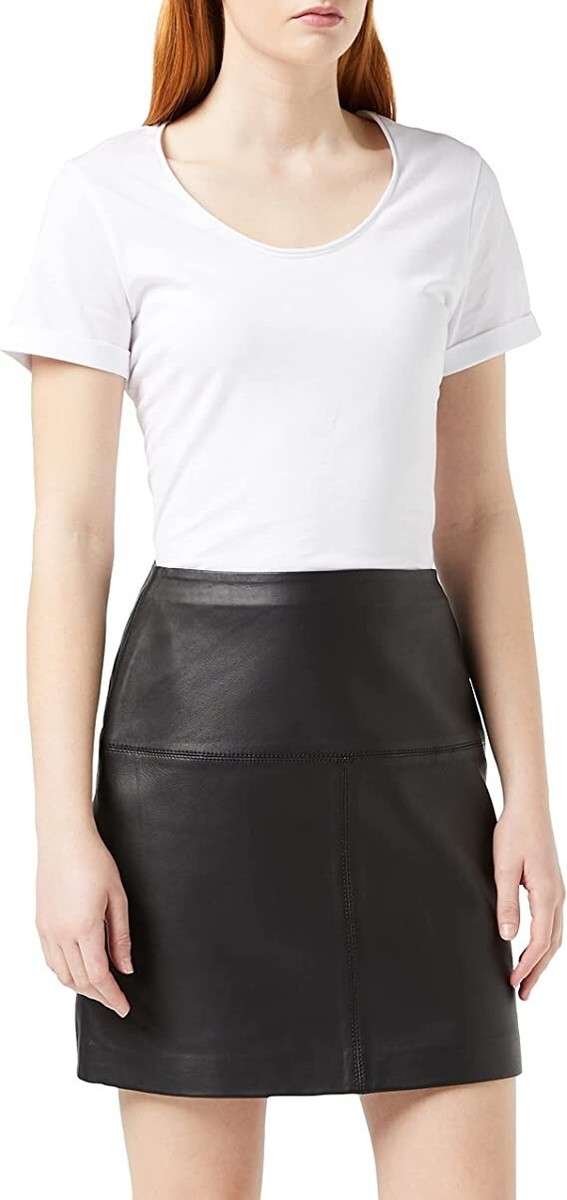 TED BAKER VALIAT A Line Leather Mini Skirt, Black, UK BNWT UK
