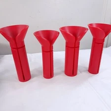 Vintage Set Of 4 Coin Counters Red Funnel Tubes Sun Hill plastic money sorter