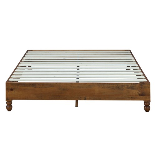 MUSEHOMEINC 12 Inch Solid Pine Wood Platform Bed Frame with Wooden Slats, Twin - Picture 2 of 9