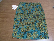 LULAROE CASSIE SKIRT MULTI COLOR BLUE GOLD BLACK BROWN SIZE MEDIUM