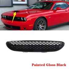 Fits Dodge Challenger 2015-2021 Gloss Black Center Hood Bezel Grille Scoop Grill
