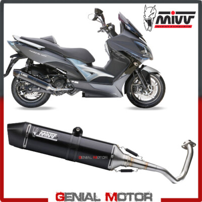 2013 KYMCO XCITING 400I Stronger Black Stainless Black Full Exhaust MIVV > 2016