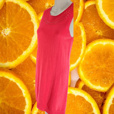 Ann Taylor Factory Red Sleeveless Dress with Decorative Collar Dress Size Small