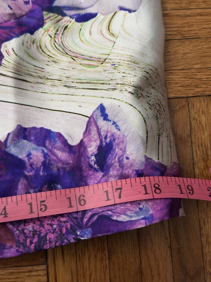 NUEVO CON ETIQUETAS Falda Lápiz Prabal Gurung Crema y Púrpura Seda Estampado Abstracto US 6 $900 Foto 4 de 4