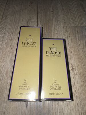 Elizabeth Taylor White Diamonds Lot Eau de Toilette 1.7 Oz & 1 Oz Perfume Spray