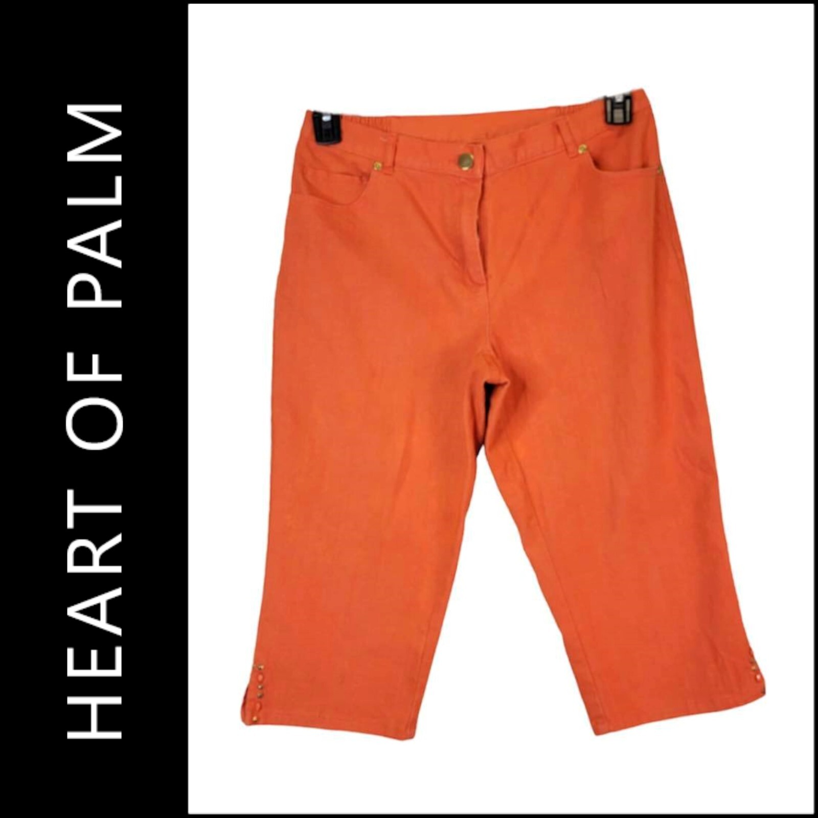 Hearts Of Palm Women Casual Capris Stretch Jeans Size 6 Orange eBay