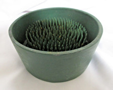 Cast Iron Green Flower Frog Bowl Spikes Vintage 3.5" x 1.5" VGUC