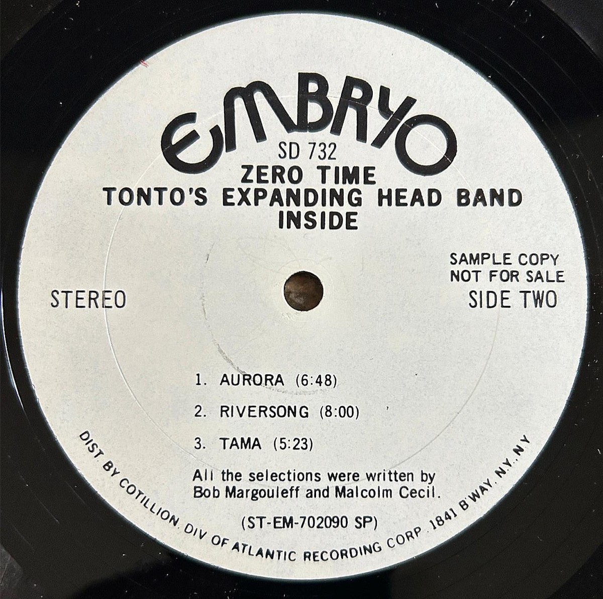 TONTO'S EXPANDING HEAD BAND~ZERO TIME~'71 US EMBRYO WL PROMO~W