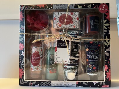Brompton And Langley Berry Sage 7pc Bath Essentials Set NIB