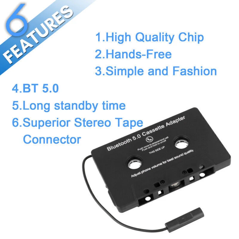Car Audio Bluetooth 5.0 Stereo Cassette Tape Adapter To Aux for Android Samsung - Image 2 of 4