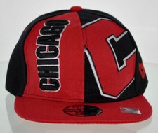 NEW FLAT BILL SNAPBACK BALL US CHICAGO ILLINOIS CAP HAT RED BLACK