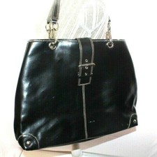 Wilsons Leather Women s Large Jet Black Leather Tote Shoulder Bag Purse