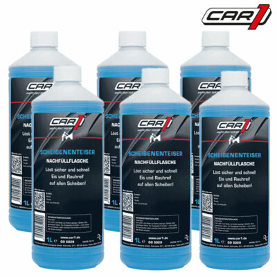 6x CAR1 Scheiben-Enteiser Nachfüllflasche Scheiben Enteiser Frostschutz 1L 