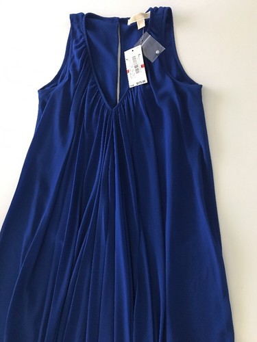 Hi-Low Caftan Dress By Michael Kors Royal Blue Size XS $175 - Picture 7 of 12