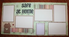 Home Family 12 x 12 premade scrapbook layout 3D handmade photo ready double page