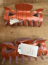 NWT - A New Day 2 Piece Large Claw Clip Hair Set Orange
