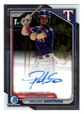 Paulino Santana 2024 Bowman Chrome 1st Year Prospect Autograph Texas Rangers