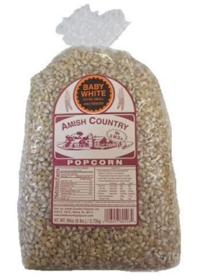 Amish Country Popcorn -Baby White Extra Small and Tender Popcorn, Old Fashioned