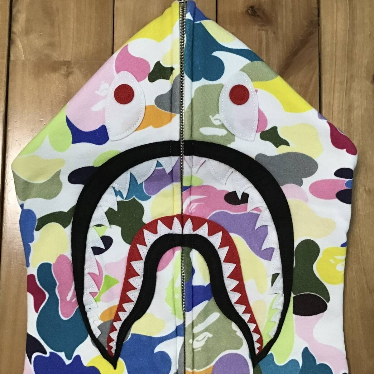 BAPE Multi camo shark full zip hoodie A Bathing Ape Size L | eBay