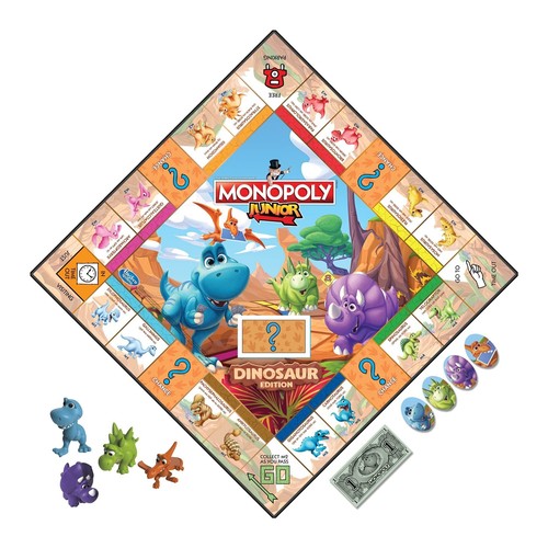 Hasbro Gaming Monopoly Junior Dinosaur Edition Board Game, Kids Board Games, ... - Picture 7 of 10