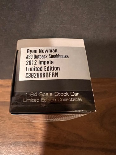 Ryan Newman 2012 #39 Outback Steakhouse Chevy IMPALA 1/64 NASCAR RARE - Picture 5 of 5
