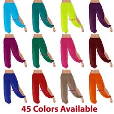 Women 2 Slit Harem Pants Chiffon Yoga Belly Dance Pantaloons Halloween Trousers
