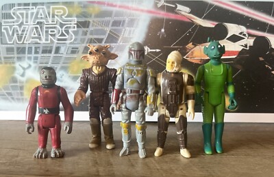 Original 1970s Kenner - Star Wars - BOUNTY HUNTER Action Figure Lot & BOBA FETT