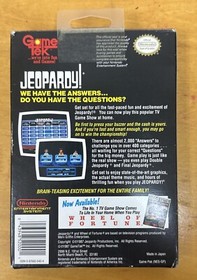 Jeopardy - (NES, 1987) Complete In Box W/sleeve & Manual Very Clean Black Seal🔥