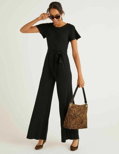 Boden Camille Ponte Jumpsuit schwarz J0412 Größe UK 20R UVP 110£ BRANDNEU P5