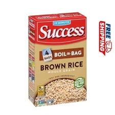 Success Boil-in-Bag Rice, Brown Rice, Quick and Easy Rice Meals, 14-Ounce Box