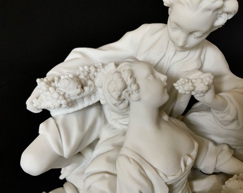 SEVRES BISKUIT PORZELLAN STATUE / LES MANGEURS DES RAISINS / 18.JH. FRANKREICH - Bild 9 von 24