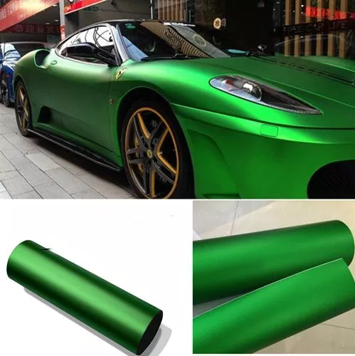 Premium Satin Matte Chrome Metallic Green Vinyl Film Wrap Sticker ...