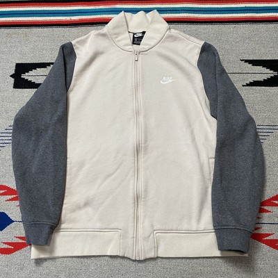 Nike Tech Fleece Full Zip Bomber Jacket Mens size XL Tan/ Grey | eBay