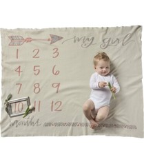 Primitives by Kathy MY GIRL Baby Milestone Blanket 36  x 42  Photo Props Growth