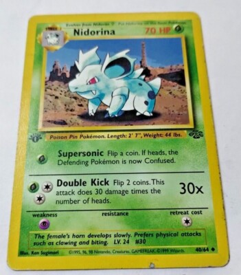 Pokémon TCG Nidorina Jungle 40/64 Regular 1st Edition Uncommon